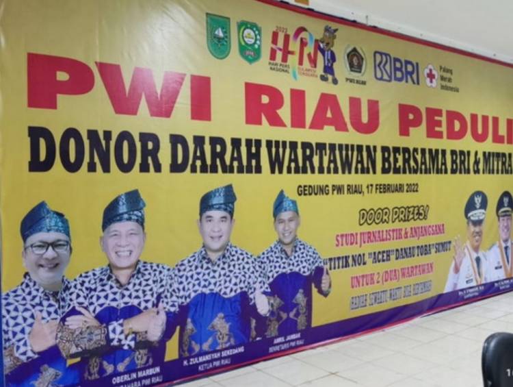 Sempena Hari Pers Nasional, PWI Riau Gelar Baksos Donor Darah, Target Kumpulkan 76 Kantong