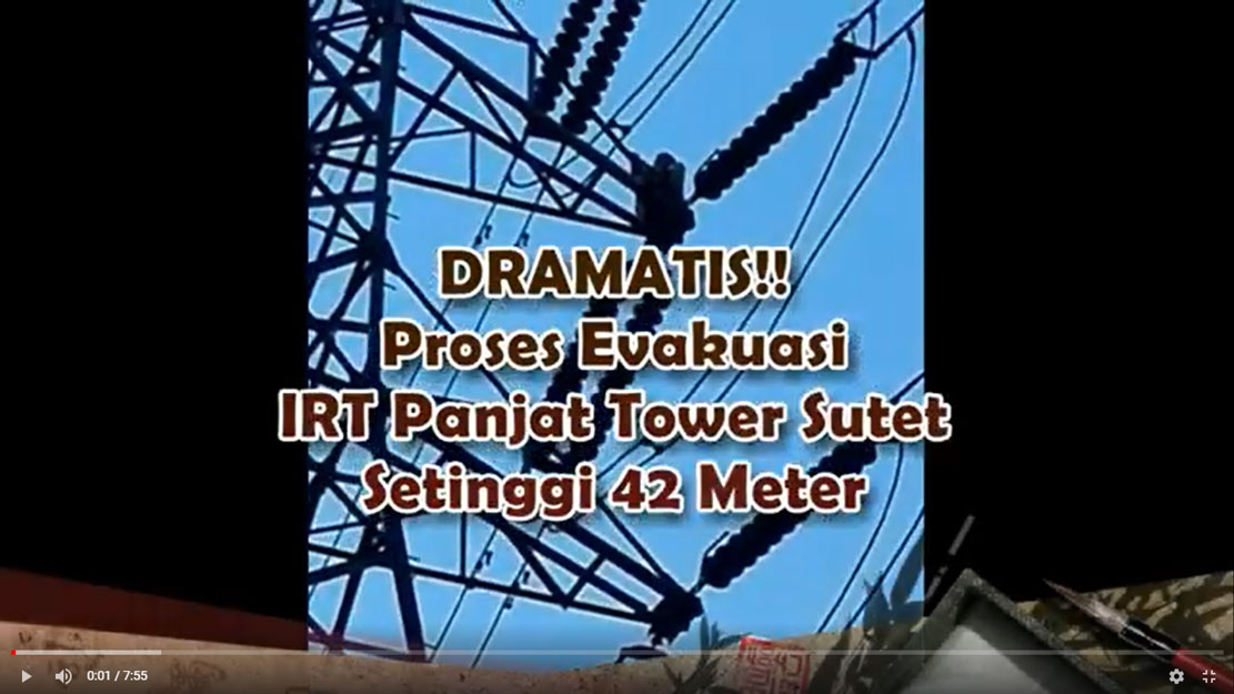 DRAMATIS!! Proses Evakuasi IRT Panjat Tower Sutet Setinggi 42 Meter