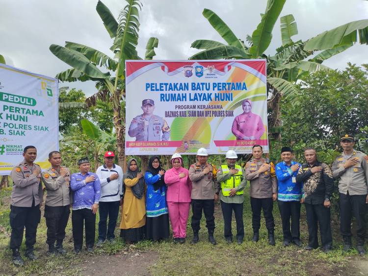 Peletakan Batu Pertama Rumah Layak Huni untuk Masyarakat, Sinergi BAZNAS Siak dan UPZ Polres Siak