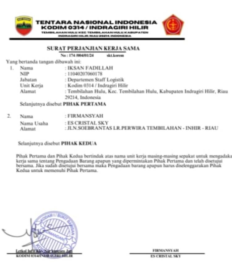Waspada Penipuan! Oknum Mengaku Anggota Kodim 0314/Inhil Pesan Barang Atas Nama Dandim