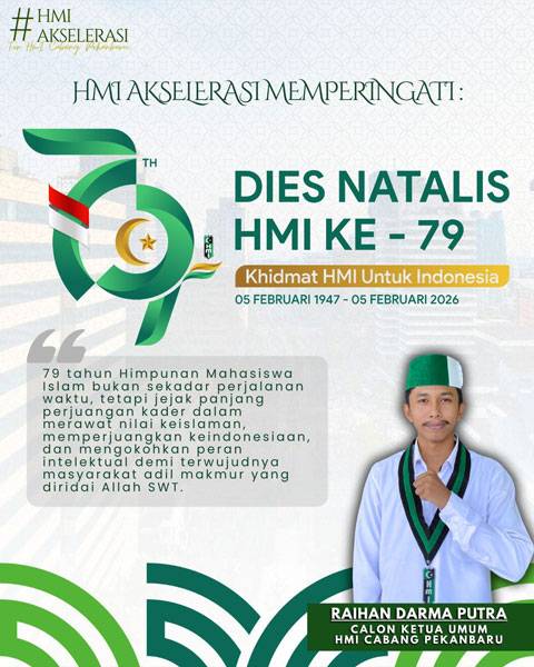 Raihan Darma Putra Usung 'HMI Akselerasi' untuk Memimpin HMI Cabang Pekanbaru