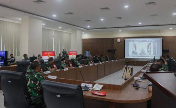 Pangkogabwilhan I Hadiri Latihan Posko Kogabwilhan I TA 2022 Secara Vicon