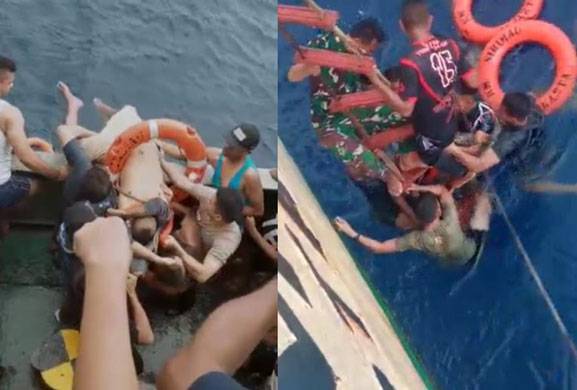 Aksi Heroik Prajurit Yonif 734/SNS Selamatkan Warga dari Bunuh Diri Loncat ke Laut