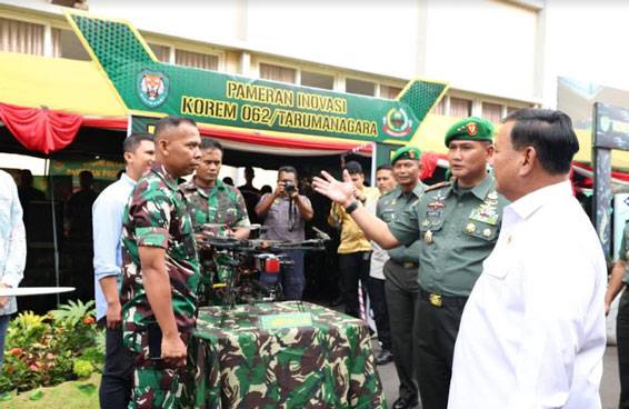 Menhan Prabowo Tinjau Inovasi Komando Teritorial Kodam III/ Siliwangi