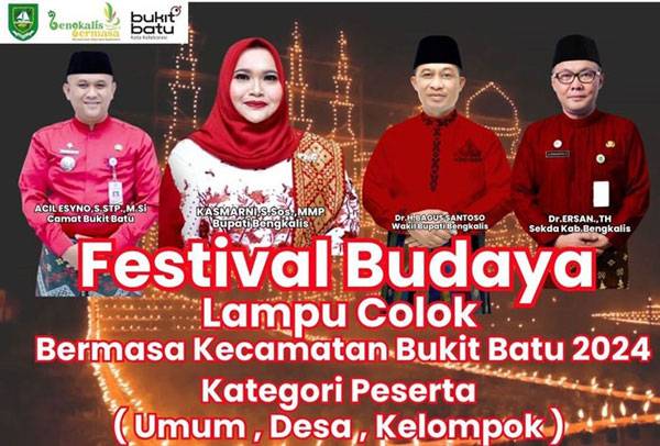 Melalui Program Dana Bermasa, Pemerintah Kecamatan Bukit Batu Gelar Festival Lampu Colok 2024