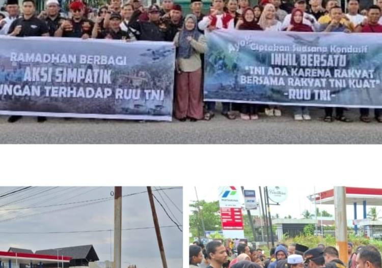 GRIB Jaya Inhil Gelar Aksi Simpatik Dukung RUU TNI dan Berbagi Takjil