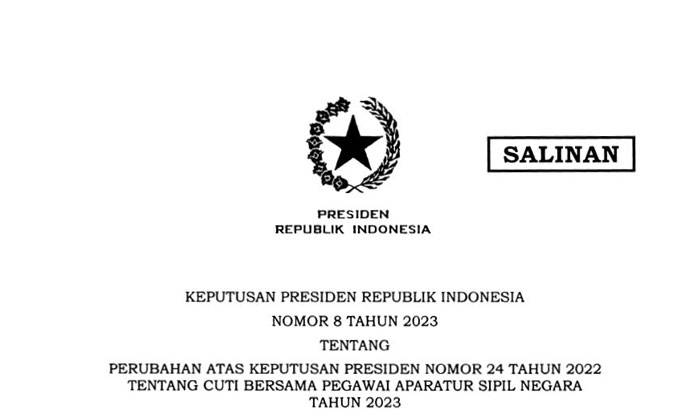 Ini Keppres Perubahan Cuti Bersama ASN