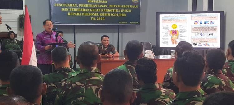 Bersama TNI Kodim, BNNK Pekanbaru Perkuat Sinergi dalam Pencegahan Penyalahgunaan Narkoba