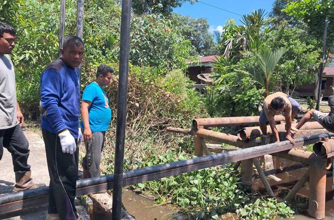 Progres Pembangunan Jembatan Presisi Desa Pangkalan Terap Dikebut