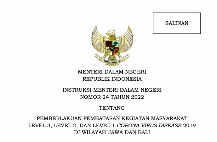 Mendagri Terbitkan Aturan Terbaru PPKM, Untuk Jawa-Bali PCR dan Antigen Beberapa Kegiatan Ditiadakan