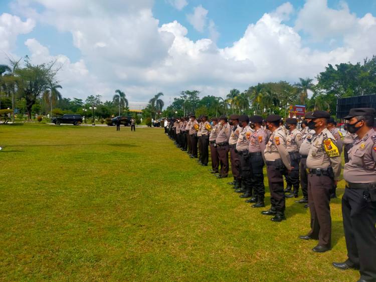 Pelantikan Pj Walikota Pekanbaru dan Pj Bupati Kampar, Polresta Pekanbaru Siagakan 457 Personil Gabungan
