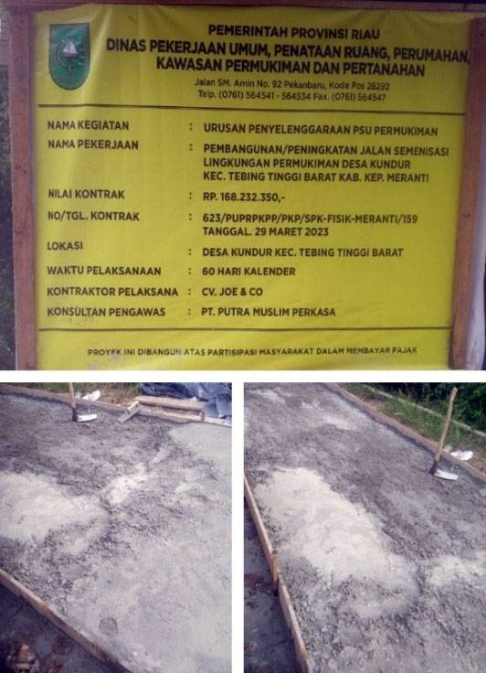 Semenisasi Pokir di Desa Kundur Disinyalir Tak Gunakan Besi Cor