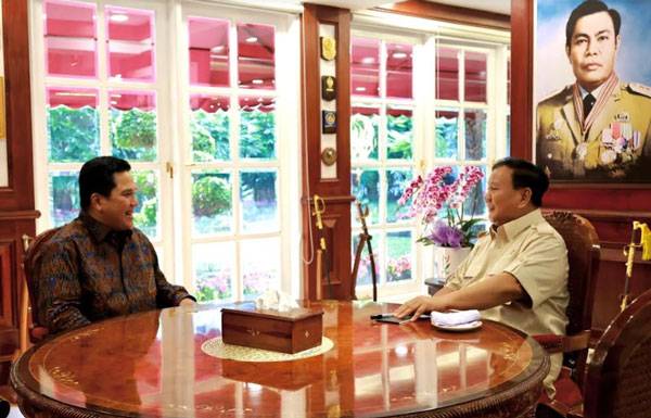 Menhan Prabowo Terima Kunjungan Menteri BUMN Erick Thohir, Bahas Dinamika Terkini