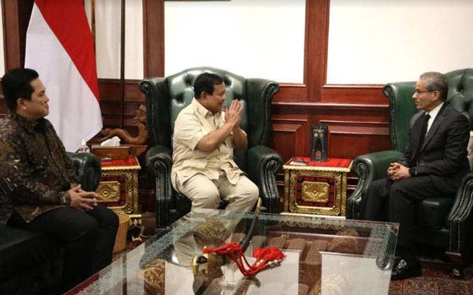 Menhan Prabowo Terima Kunjungan Menteri BUMN dan Pendiri Emaar Properties UEA