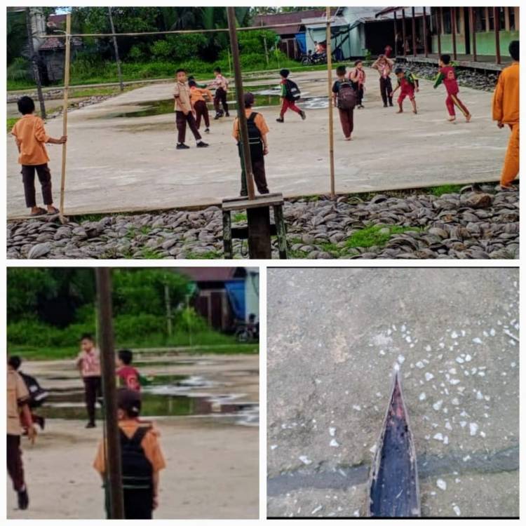 Proyek Semenisasi SD di Kateman Diduga Asal Jadi, Kontraktor Ngaku Bayar BPK