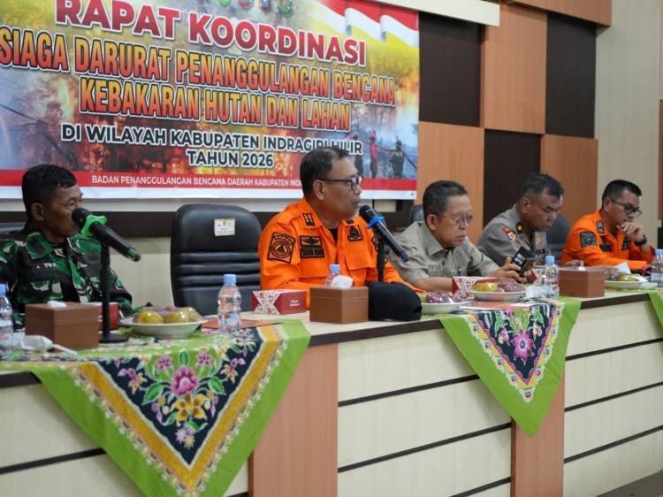 Sekdakab Inhil Pimpin Rakor Siaga Darurat Karhutla 2026