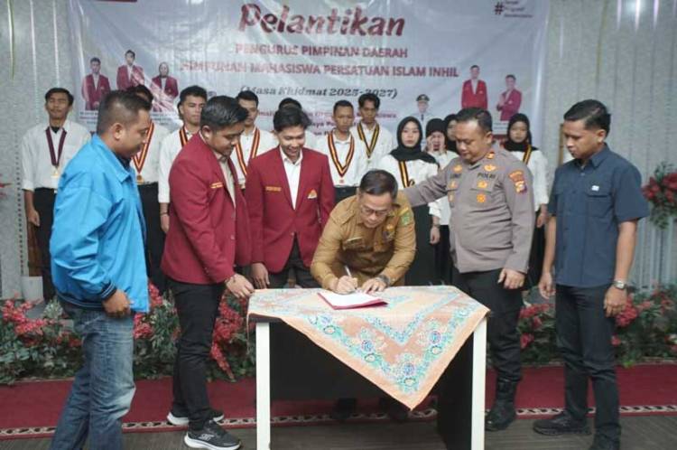 Diwakili Kepala Kesbangpol, Bupati Hadiri Pengukuhan HIMA Persis Inhil