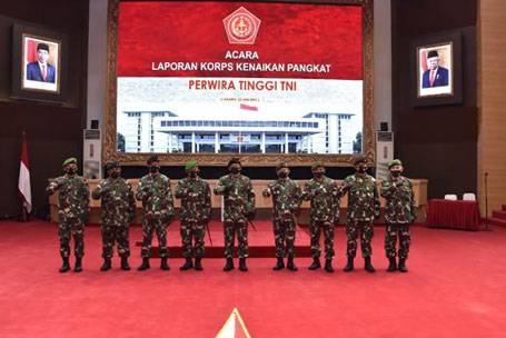 Panglima TNI Terima Laporan Korps Kenaikan Pangkat 30 Perwira Tinggi