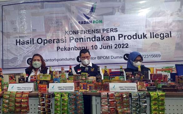 BBPOM Pekanbaru Sita Ribuan Obat Kuat Ilegal Senilai Rp1,2 Miliar