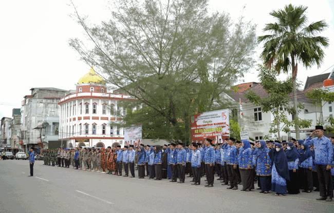 Pimpin Upacara Harkitnas, Bupati Rohil Sampaikan Amanat Menteri Kominfo