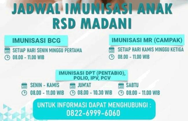 Imunisasi Anak di RSD Madani Pekanbaru, Ini Jadwalnya