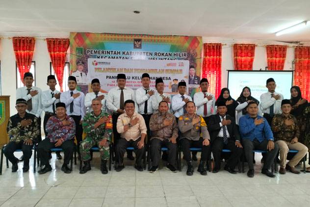 Danramil 0321-05/RM Hadiri Pelantikan Panwaslu Kelurahan/Desa se-Kecamatan Rimbamelintang