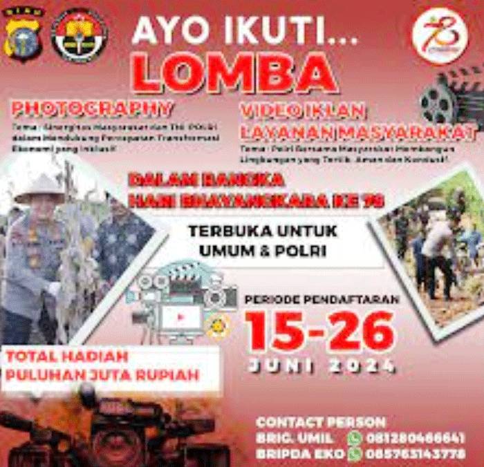 HUT  Bhayangkara ke-78, Polda Riau Gelar Lomba Fotografi dan Video ILM