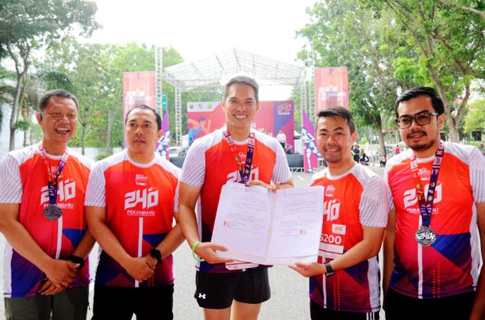 Pj Wako Pekanbaru Teken NPHD Bersama Dandim dan Kapolresta Pekanbaru