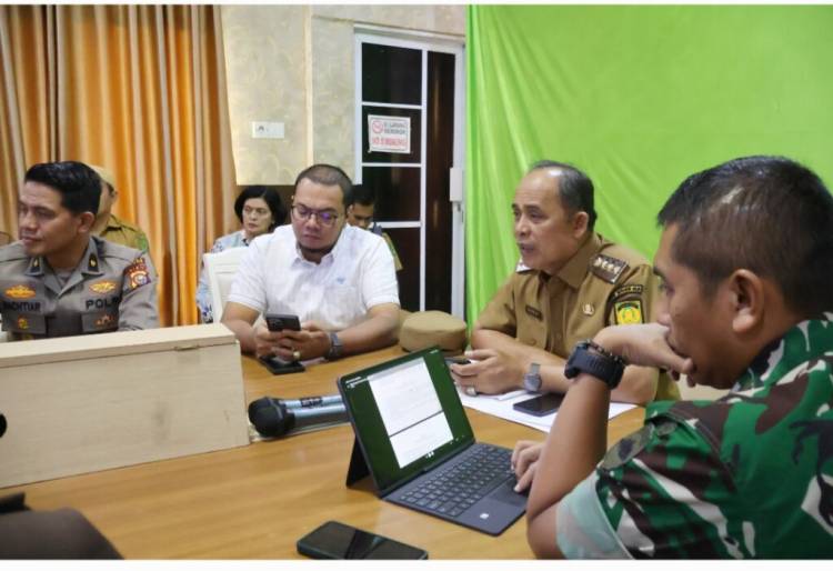 Bupati Inhil H. Herman Hadiri Rakor Pengendalian Inflasi Tahun 2025 Secara Virtual