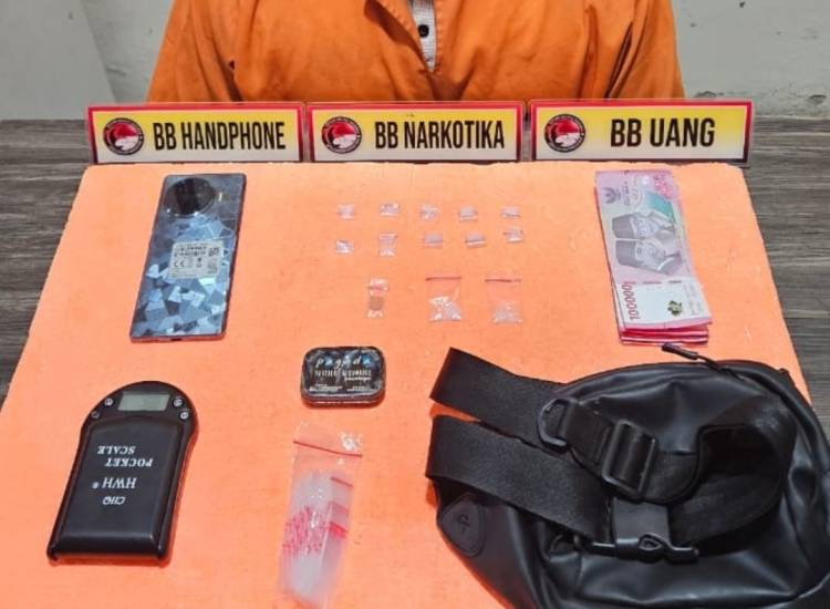 Satresnarkoba Polres Inhil Amankan Seorang Pengedar Sabu di Tembilahan Hulu