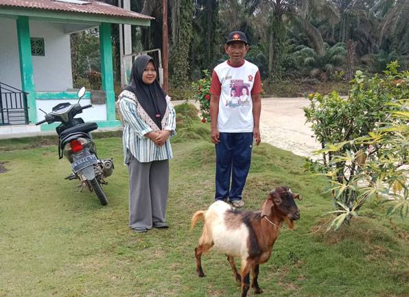 PT MSC Salurkan Bantuan Lima Ekor Kambing Kurban di Inhu dan Pelalawan