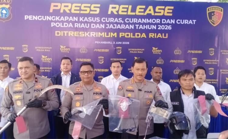 Polda Riau dan Jajaran Ungkap 1.333 Kasus Curat, Curas, dan Curanmor