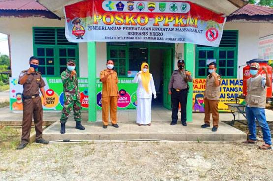 Dukung Program Penanganan Covid-19, Tim Satgas Covid-19 Desa Koto Tinggi Sosialisasikan Posko PPKM