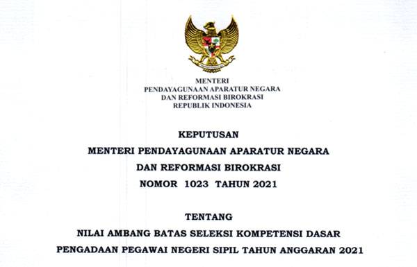 Kementerian PAN-RB Tetapkan Nilai Ambang Batas SKD Seleksi CPNS 2021