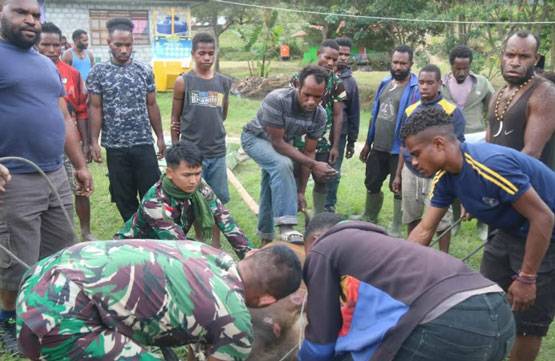 Satgas Yonif RK 751/VJS, Idul Adha 1442 H Di Pegunungan Tengah Papua