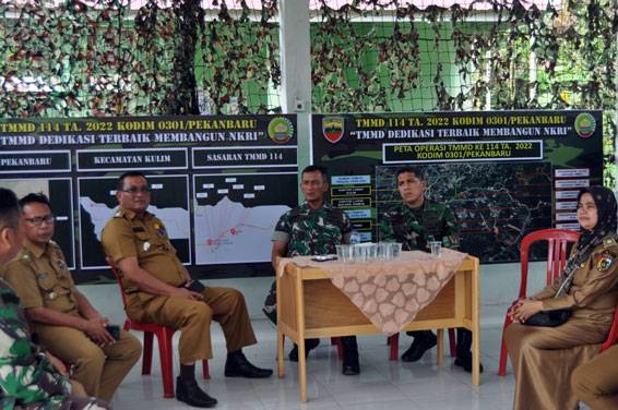 Dibuka Selasa Besok, Dandim 0301/PBR Tinjau Kesiapan Lokasi Pembukaan TMMD Ke-114