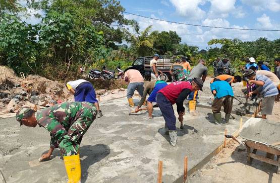 Hari Ketujuh Pra TMMD ke-114, Pengecoran Jalan Alhamdulillah Capai 15 Persen