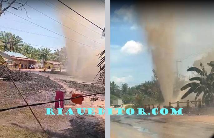 Pipa Minyak Blok Rokan di Rohil Bocor, Minyak Mentah Genangi Lingkungan Sekitar