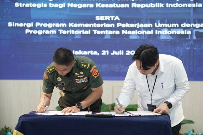 TNI dan Kementerian PU Teken Nota Kesepahaman Dukungan Pembangunan Infrastruktur
