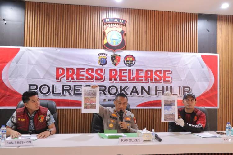 Ungkap Kasus Perambahan Hutan dan Pembakaran Lahan, Polres Rohil Tetapkan 5 Tersangka