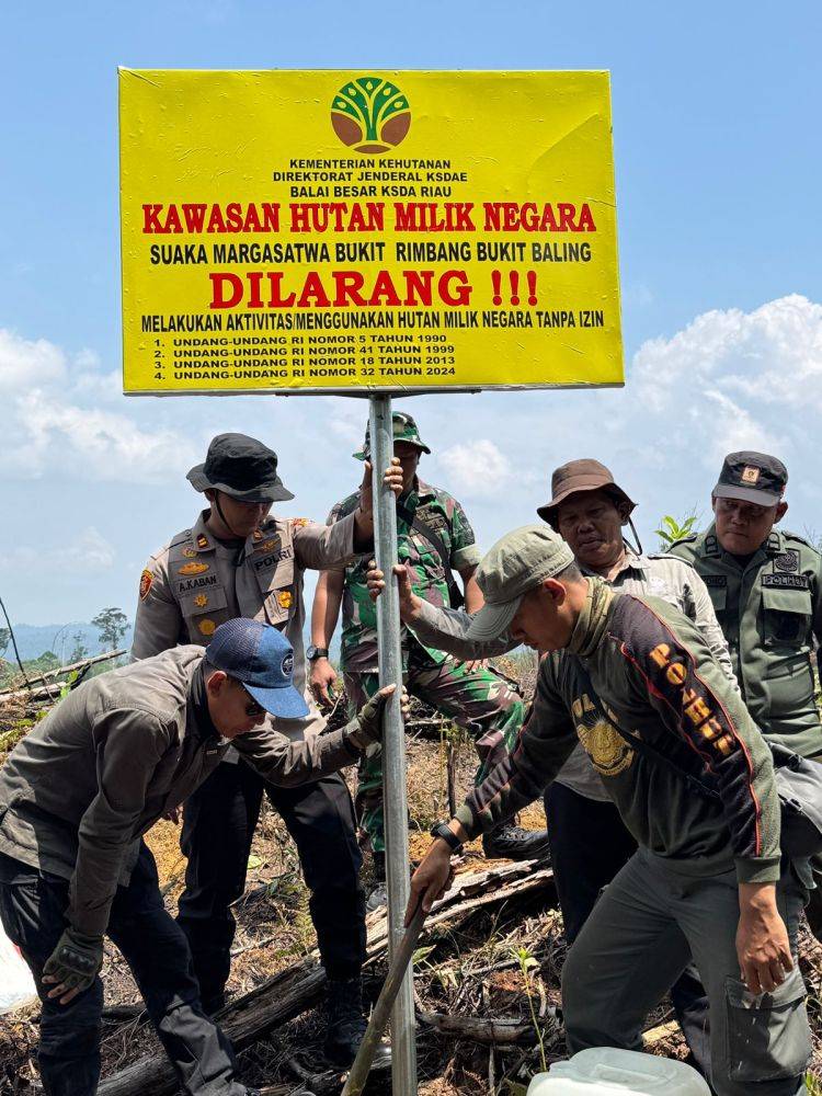 Patroli Gabungan Pasang Peringatan Keras di Kawasan SM Rimbang Baling