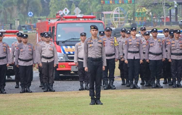 Polres Kuansing Gelar Apel Kesiapan Penanganan Karhutla, Komitmen Lindungi Lingkungan