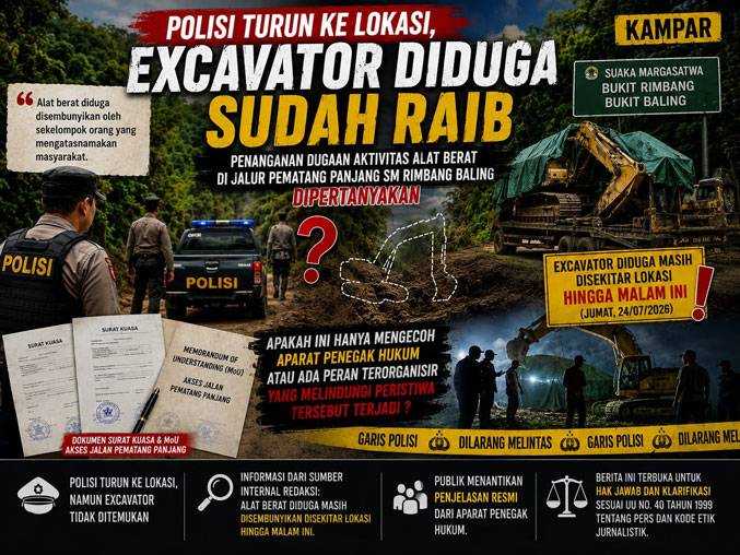Polisi Turun ke Lokasi, Excavator Tak Ditemukan: Publik Tunggu Penjelasan Resmi