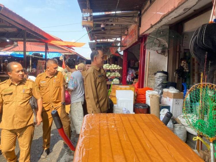 Bupati Inhil Tinjau Pengerjaan TPS dan Drainase Pasar Rakyat