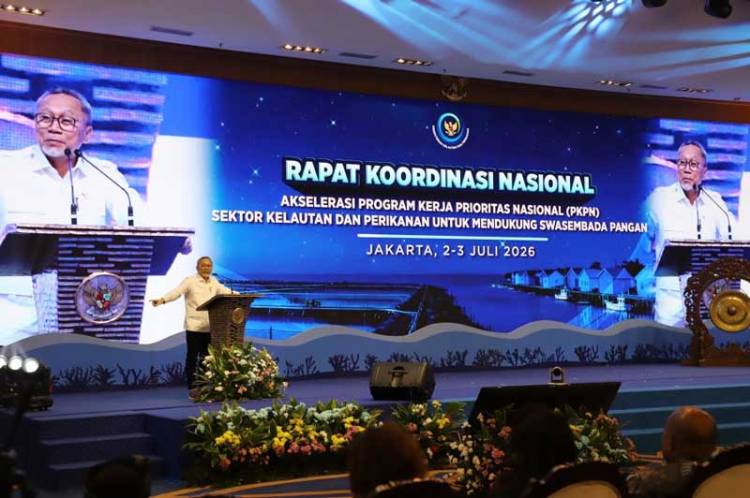Bupati Herman Ikuti Rakornas Akselerasi Program Kerja Prioritas Nasional Sektor Kelautan dan Perikanan, Dukung Swasembada Pangan