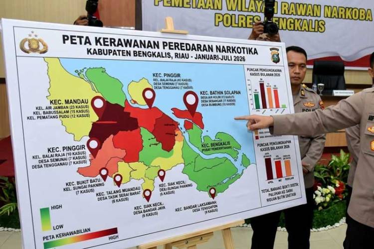 Polres Bengkalis Petakan Zona Merah Narkoba, Kecamatan Mandau dan Pinggir Tertinggi