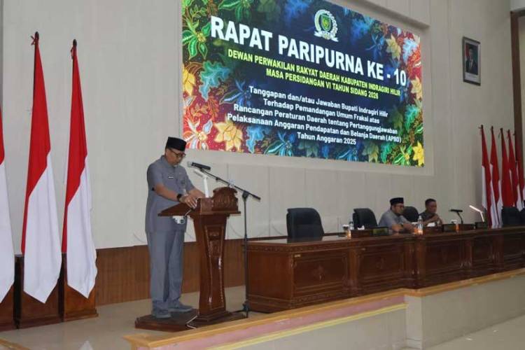 Bupati Sampaikan Tanggapan atas Pandangan Fraksi Terkait Ranperda Pertanggungjawaban APBD Inhil 2025