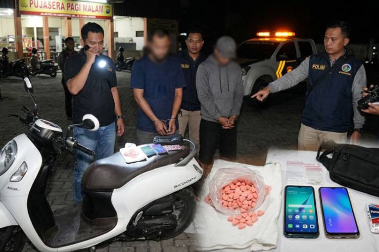 Polisi Amankan Dua Pria Terkait Peredaran 78 Butir Ekstasi di Parkiran Pujasera Pagi Malam Dumai