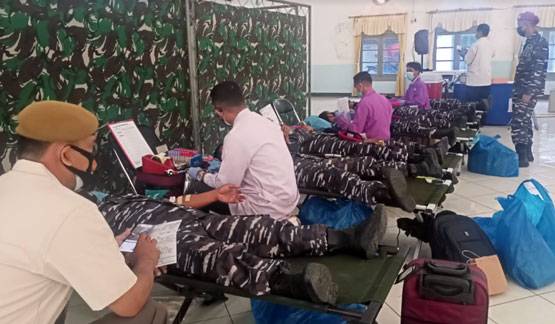 Korps Marinir TNI AL Gelar Donor Plasma Konvalescent