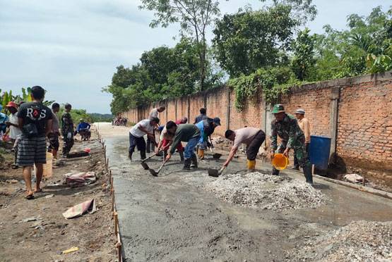 Berkat Kerjasama Satgas dan Warga, Sasaran Fisik TMMD Ke-114 Kodim 0301/PBR Menampakan Hasil